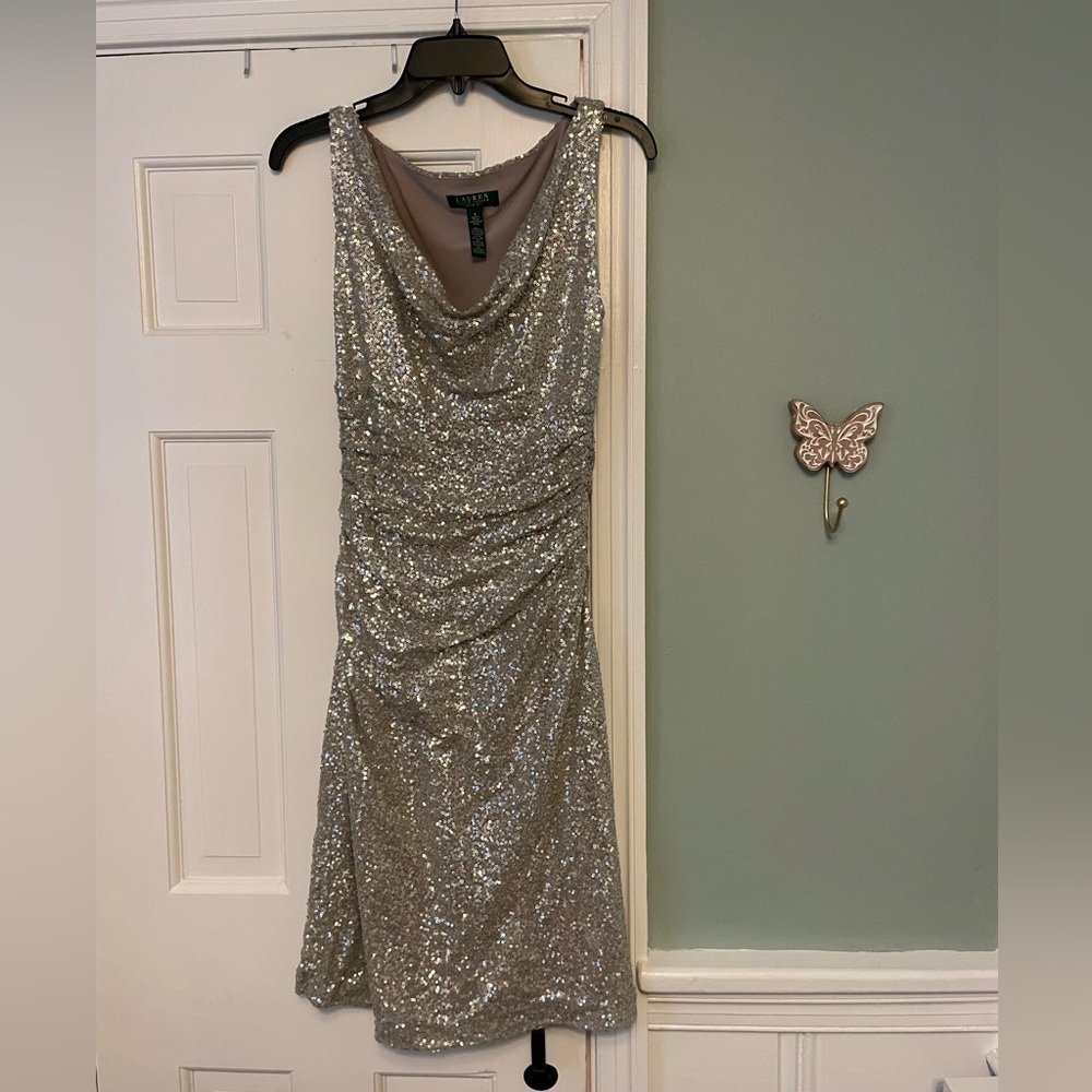 Ralph Lauren Sequin Midi Dress - 8